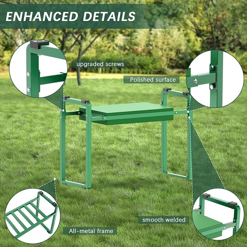 Garden Kneeler and Seat, 10.2" Wider Heavy Duty Thick for Kneeling and Seat image 3
