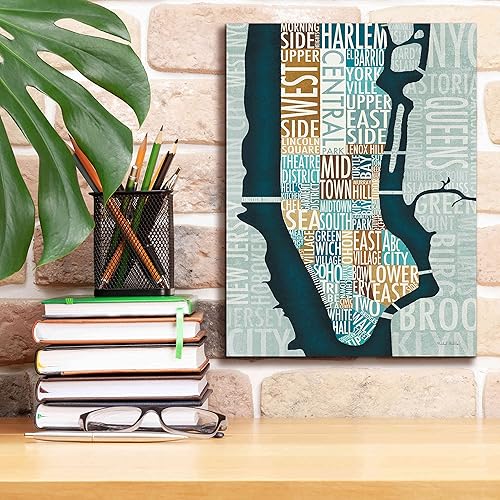 Miniatura 6 de Epic Graffiti 'Manhattan Map Blue Brown' por Michael Mullan, arte de pared en lienzo, 12 x 16 pulgadas