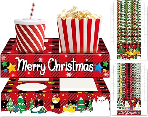 Miniatura 7 de OBUSATT 32 bandejas de aperitivos de noche de película para palomitas de maíz, soporte de palomitas de maíz, cajas de películas desechables para