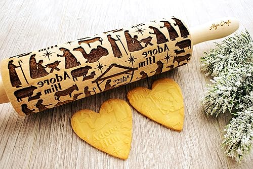 Miniatura 3 de PIN DE RODILLO EN REBOSADO DE NATIVIDAD PARA GALLETAS DE PAN DE JENGIBRE PARA NAVIDAD