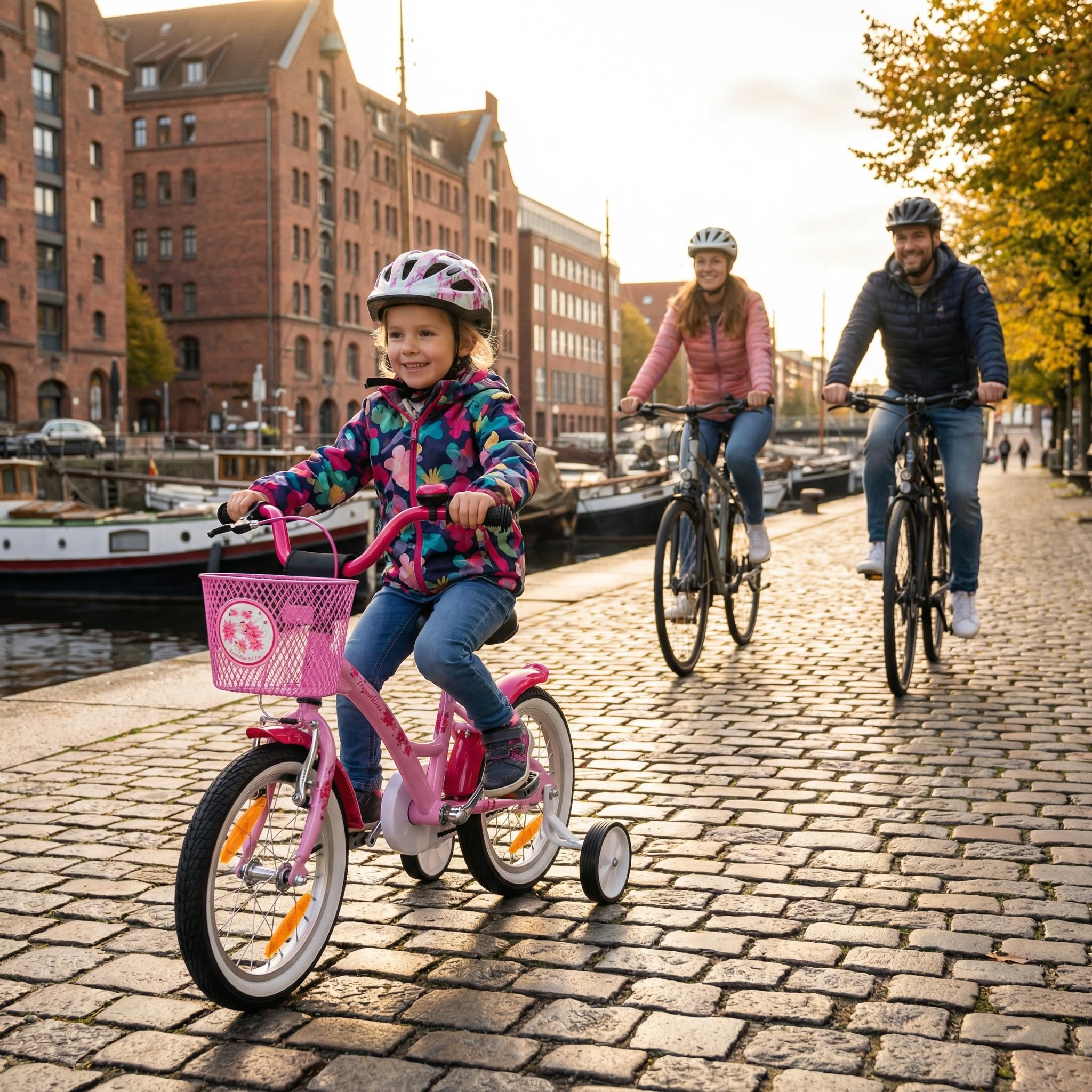 PROMETHEUS BICYCLES Velo Enfant 4 Ans - vélo Fille 14 Pouces a Roulette pour 3 a 5 Ans - Petite Princesse en Rose