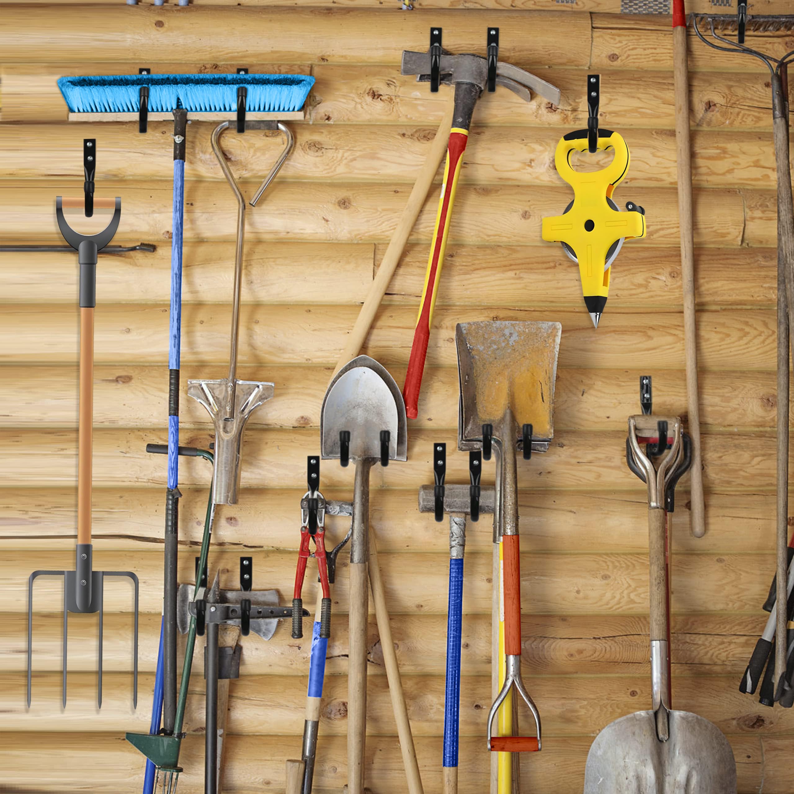 2 Crochets Muraux De Garage En Acier, Crochets De Rangement Robustes Pour Garage Crochets Doubles Pour Velos Skateboards Et Echelles 98565164