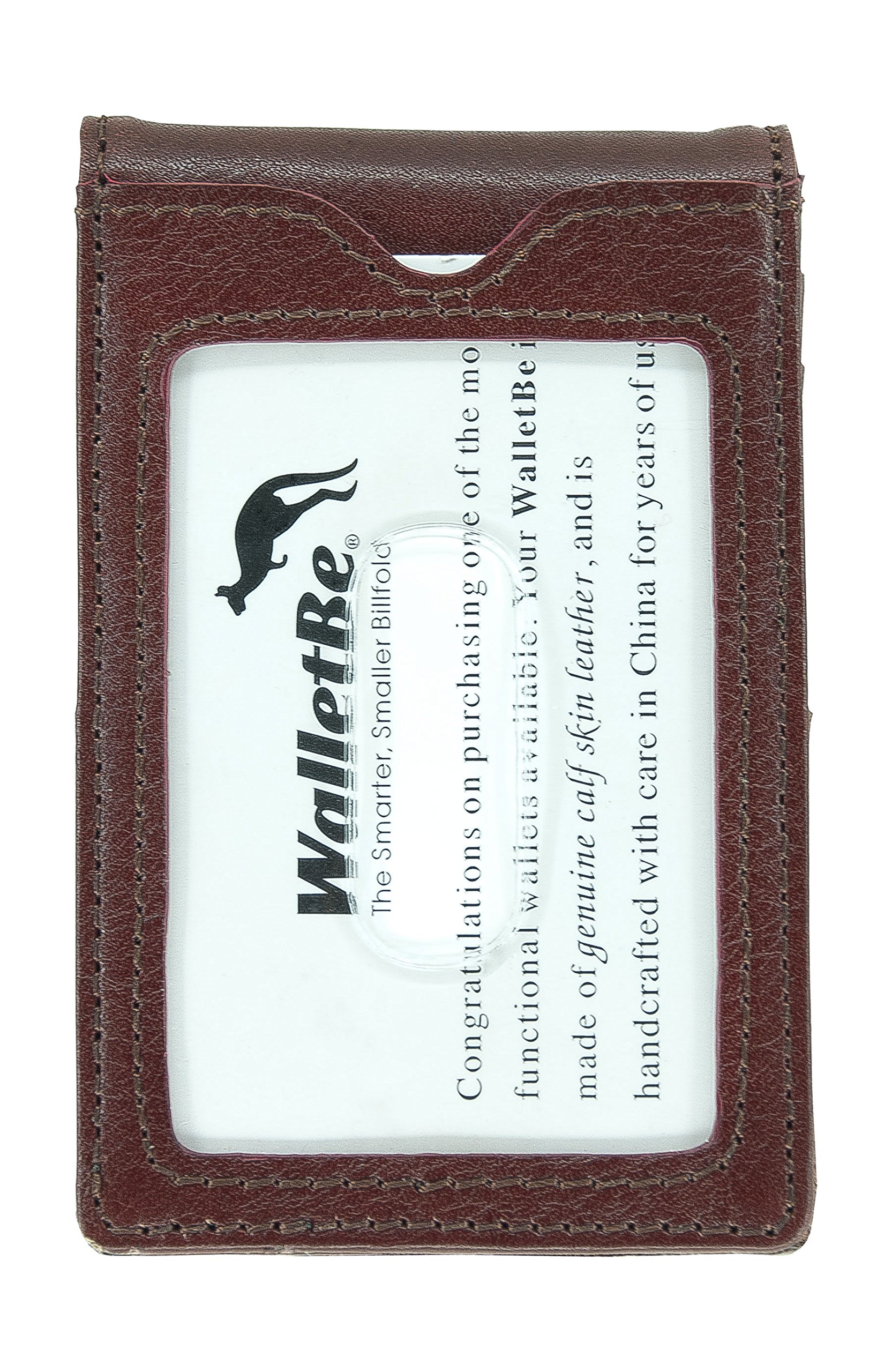 WalletBeMen's Wallet RFID Thin Front Pocket Outer ID Whiskey