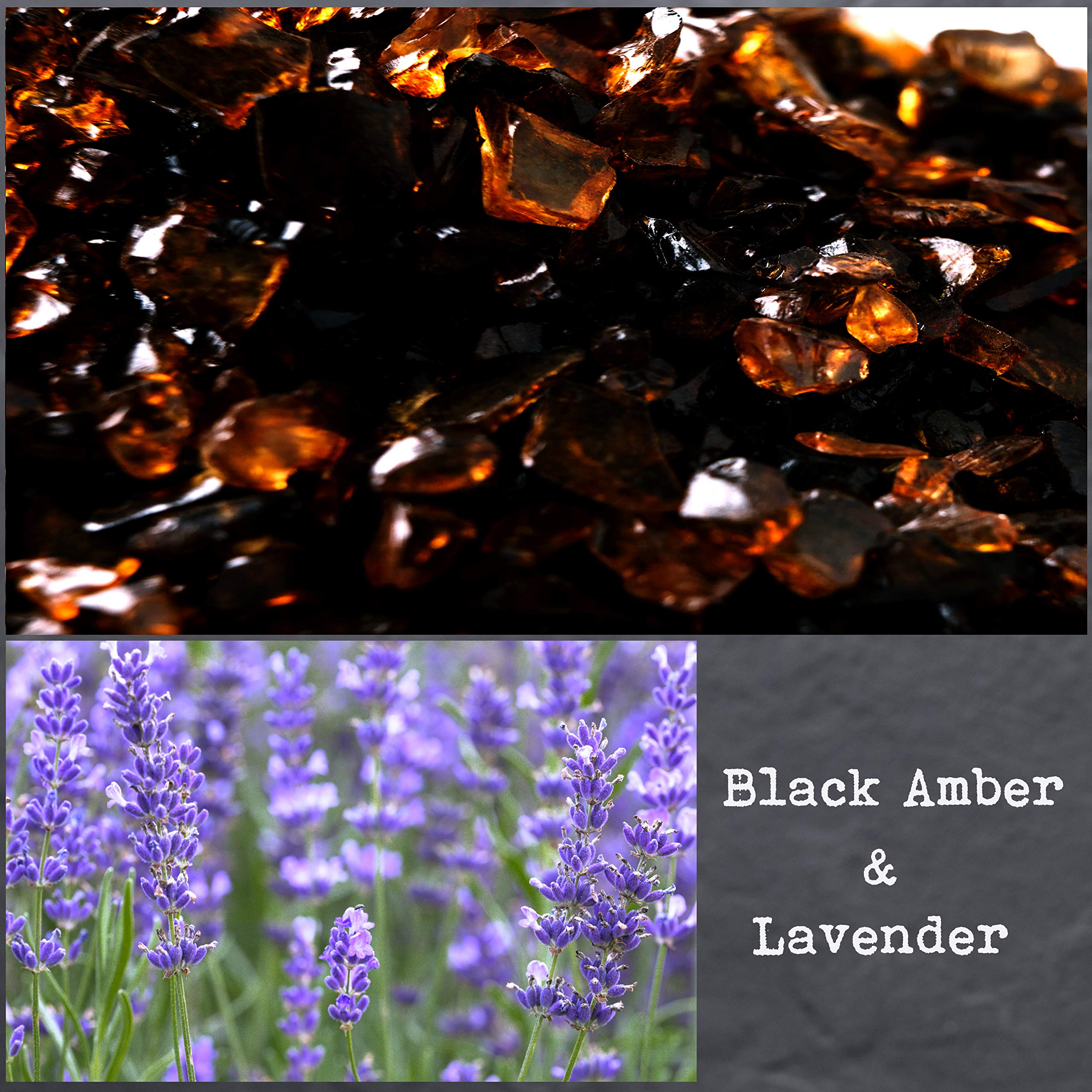 Vela de soja 100% soja, altamente aromática, vertida a mano, 8 onzas (lavanda ámbar negra)