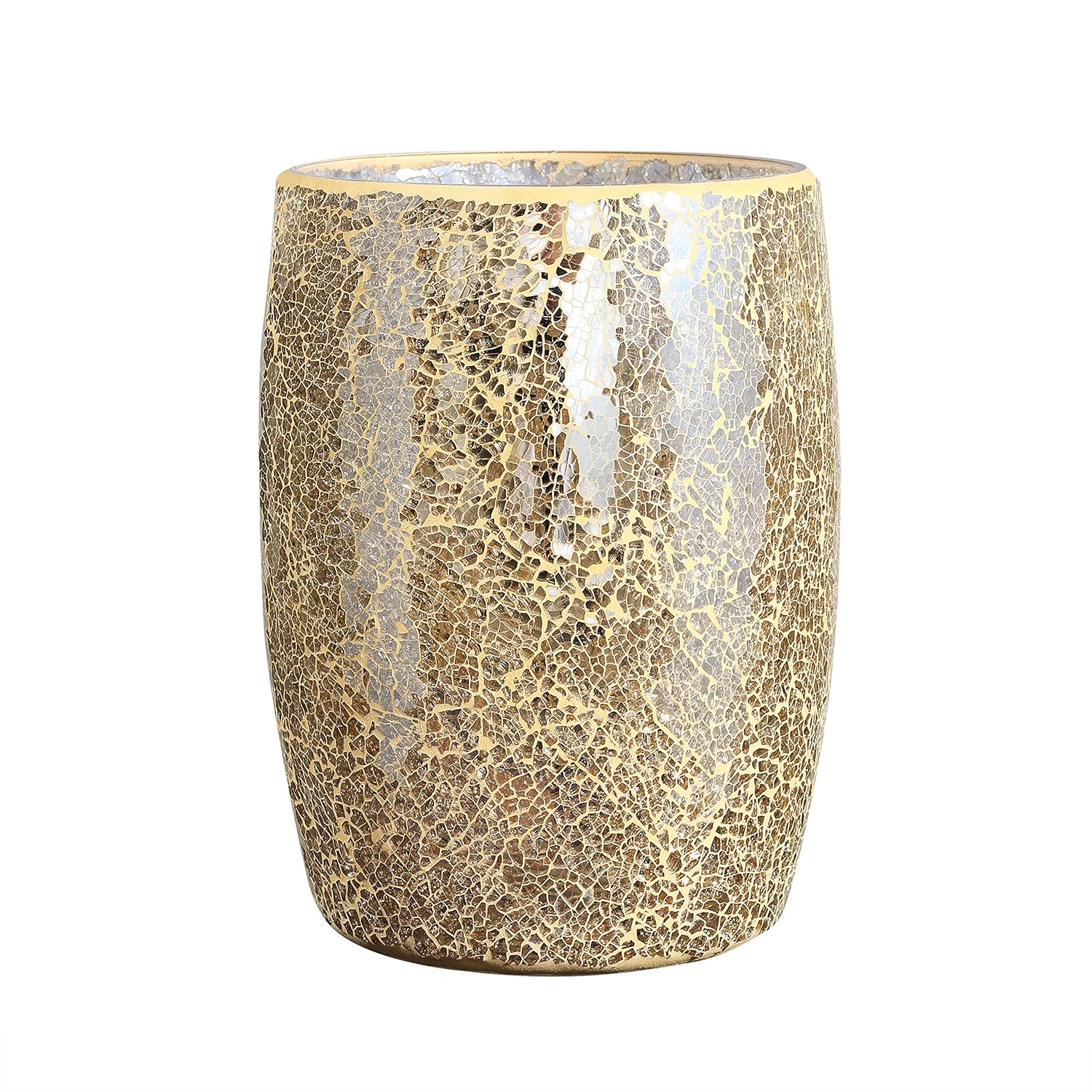 Buy WHOLE HOUSEWARES Bathroom Wastebasket Mosaic Glass Decoration