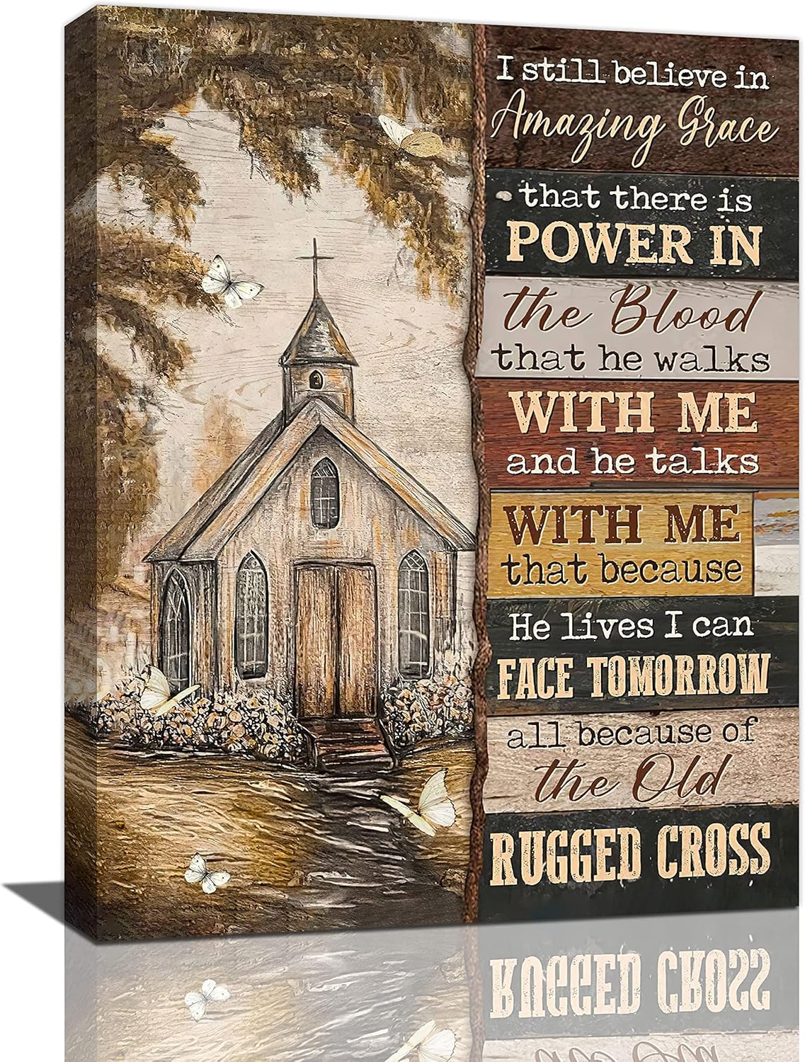 Country Church Wall Art Religious Amazing Grace Pictures