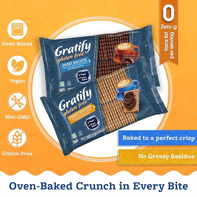 Gratify Petit Beurre Galletas 2-Pack Variedad - Chocolate y Clásicas, Sin Gluten, Veganas - 7oz miniatura 4