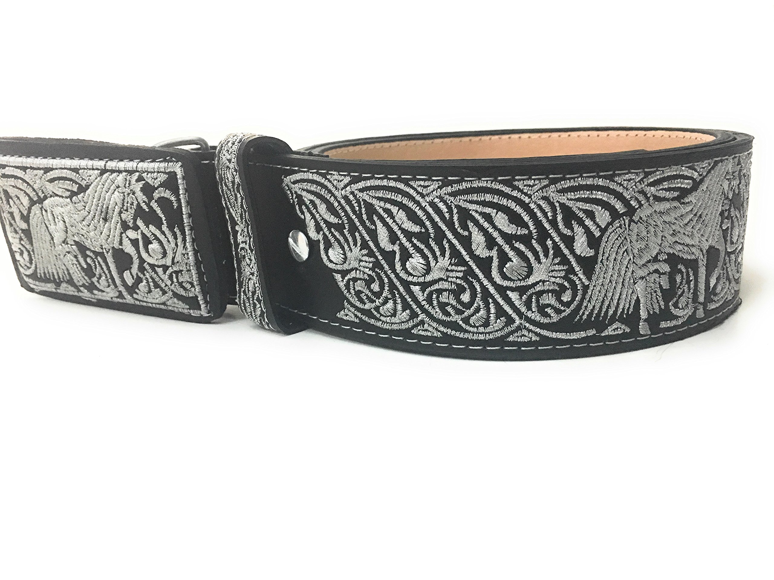 CINTO CHARRO BORDADO. WESTERN BELT. CINTURON VAQUERO PITIADO (44)