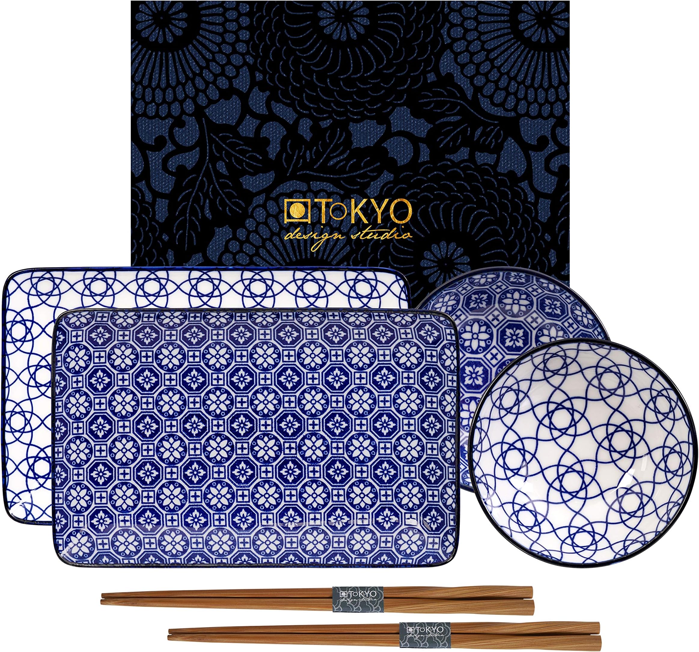 Tokyo Design Studio, Nippon Blue, Sushi Set, 6-pcs., Japan