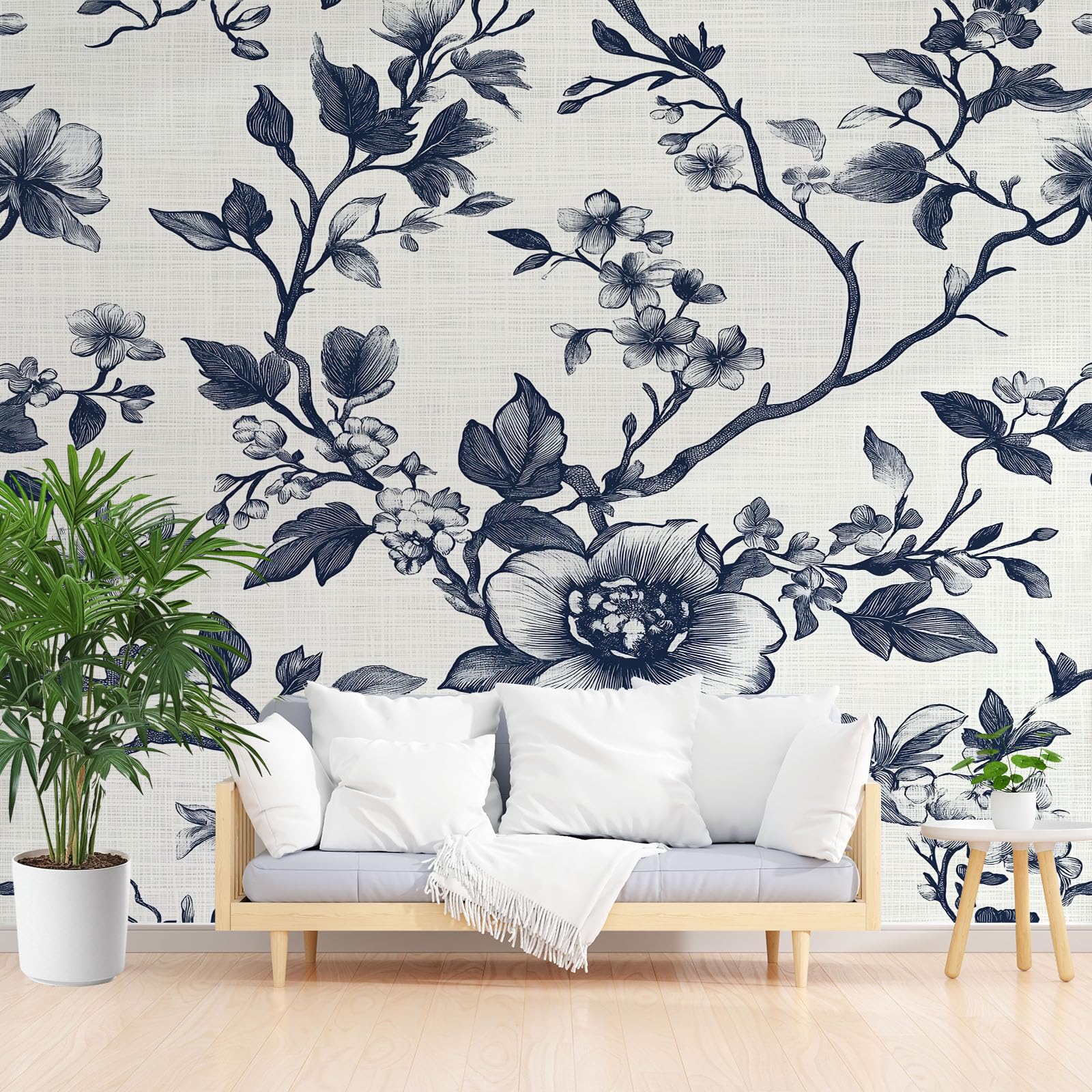 Papier Peint Panoramique 3d Fleurs Tapisserie Murale Salon Grand Format