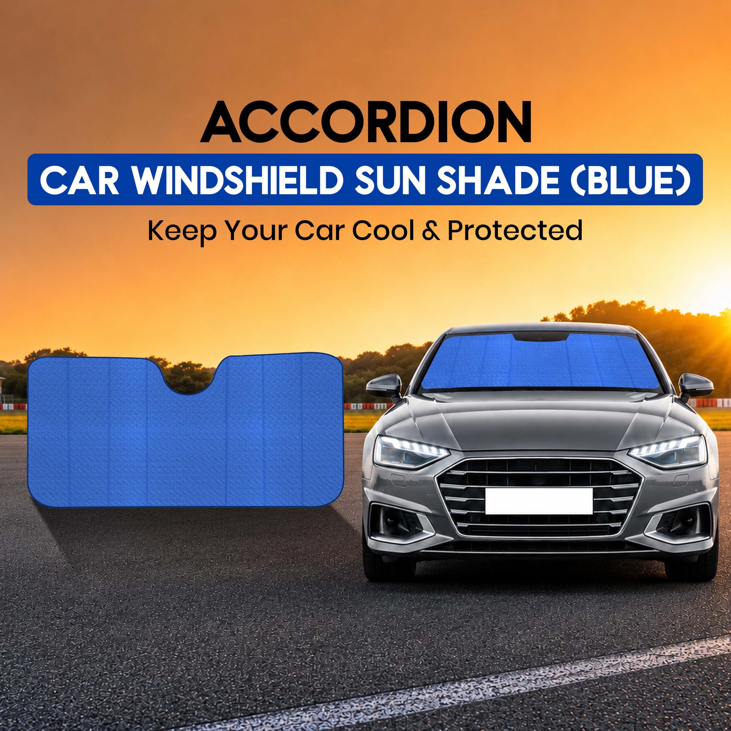Amazon.com: EcoNour Accordion Car Windshield Sun Shade (Blue