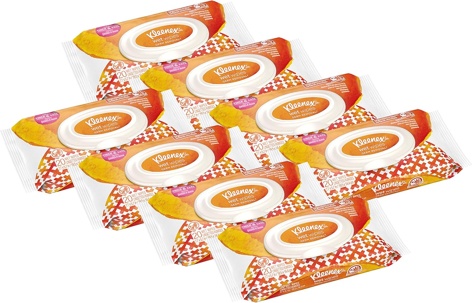 Kleenex Wet Wipes Germ Removal Clean For Hands, 8 FlipTop