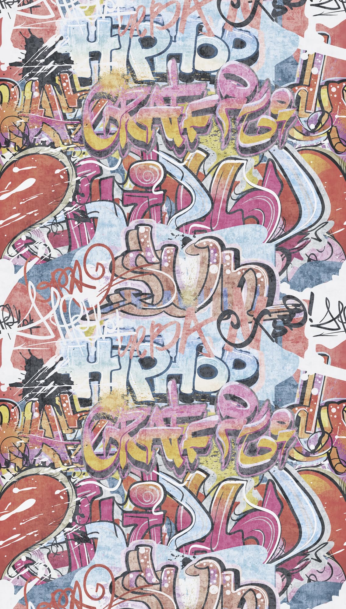 A.S. Création papier peint intissé à motif pour enfants en multicolore – papier peint avec graffiti 8,80 x 0,53 m – 770631