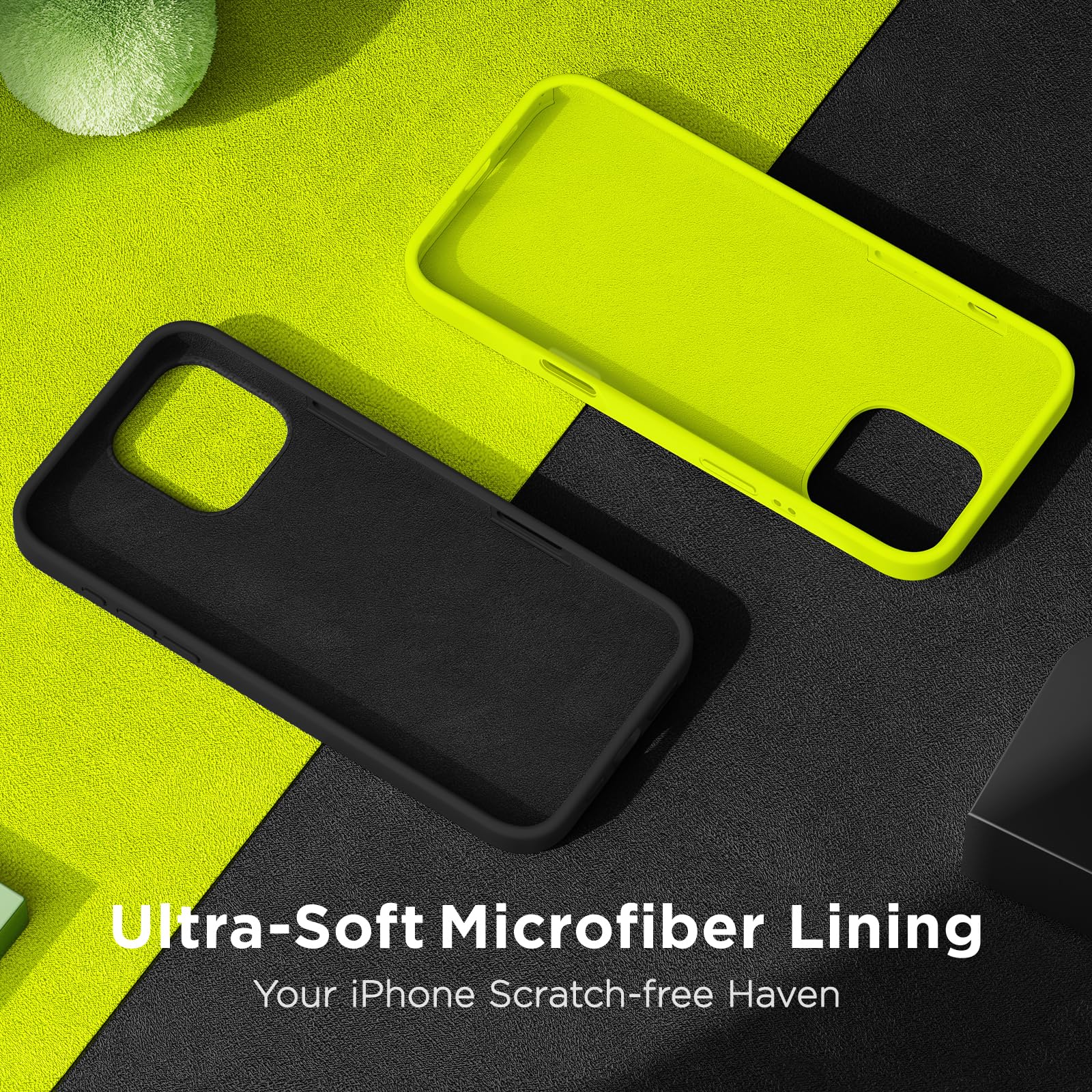 Cordking Schutzhülle für iPhone 16 Pro, Silikon, ultradünn, stoßfest, mit weichem kratzfestem Mikrofaserfutter, 6,3 Zoll, Schwarz