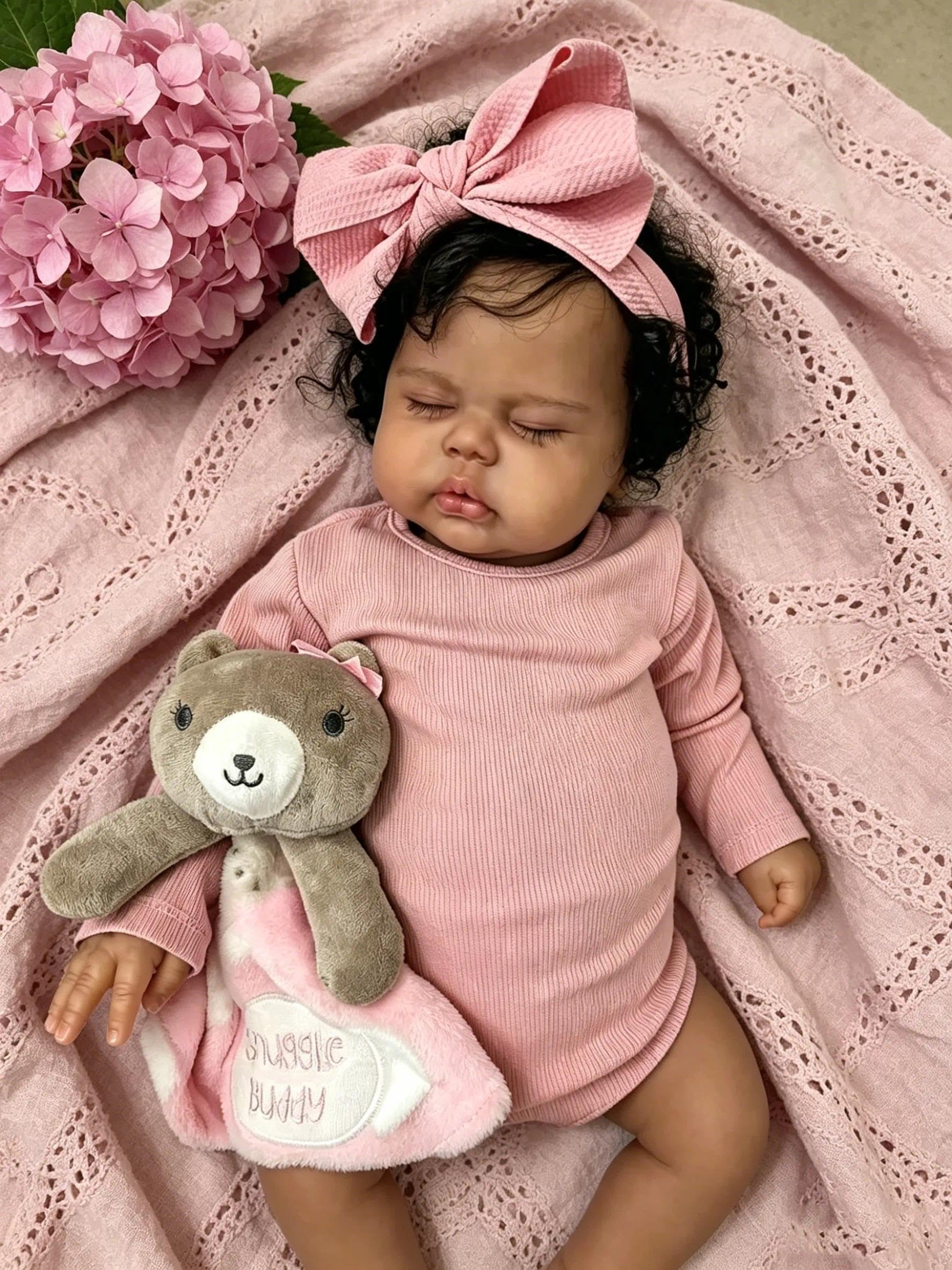 Zero pam Reborn Baby Dolls Eyes Open, 20 Inch Realistic Baby Doll Silicone Vinyl Doll Soft Cloth Body With Hair, Handmade Dolls For Girls Boys Toys With Feeding Accessories (Farmhouse) โ image 1