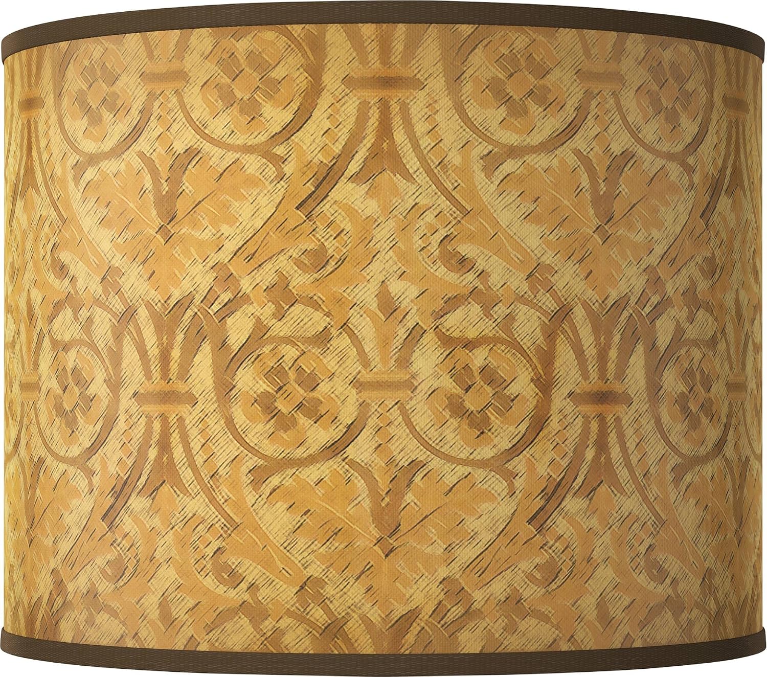 Hardback Giclee Drum Print Lamp Shade (Pre-Assembled) Golden Versailles Large 14" Top x 14" Bottom x 11" High Spider with Replacement Harp and Finial Fitting - Giclee Glow