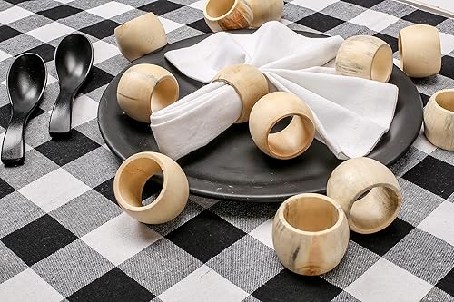 Miniatura 9 de Juego de 12 servilleteros de madera, servilleteros de marinero a granel para decoración de fiestas, mesa de comedor, todos los días, reuniones