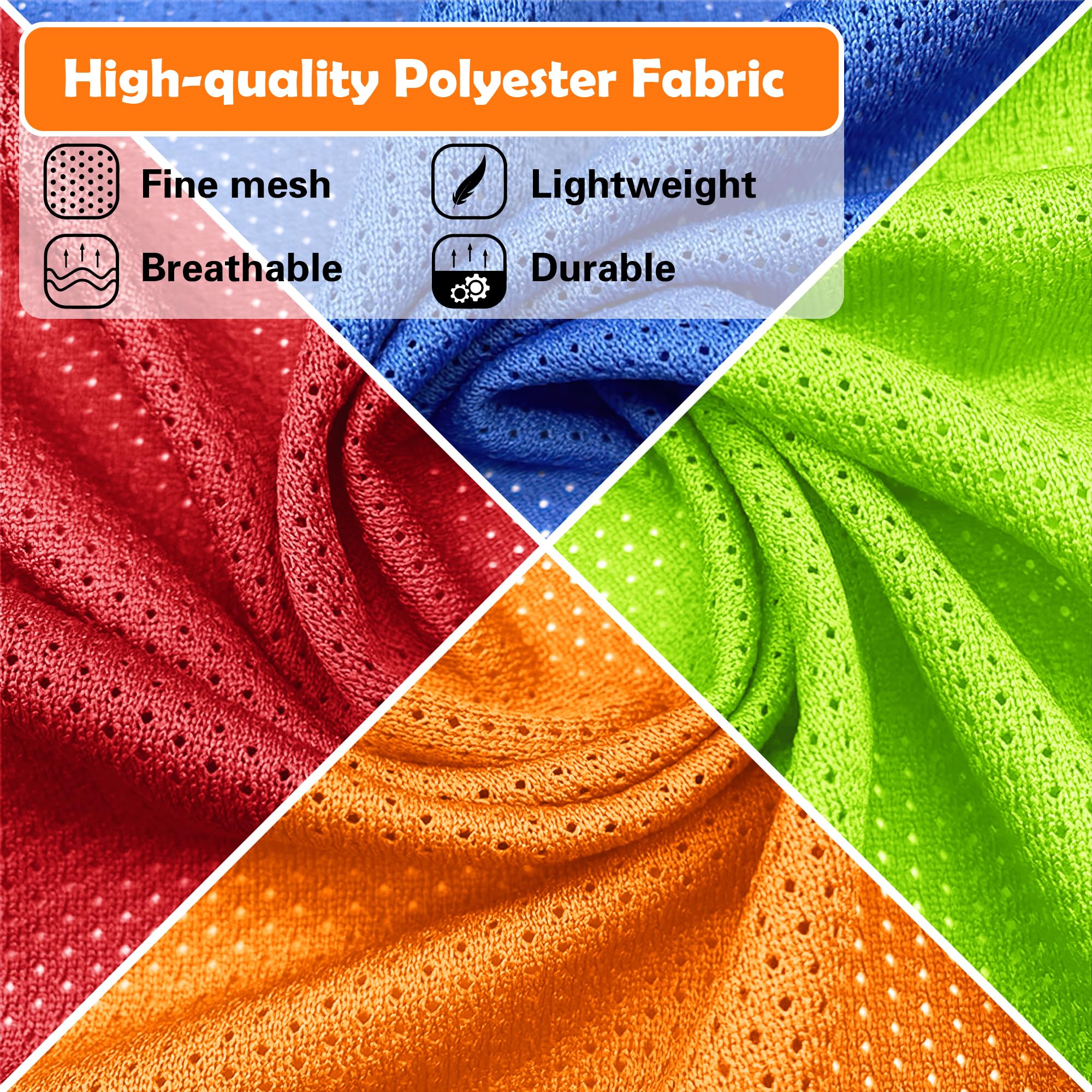 EVTHSU 6 Pack Pinnies for Adult/Youth/Kids, Sports Pennies for Soccer Basketball Football Team, Scrimmage Practice Jerseys