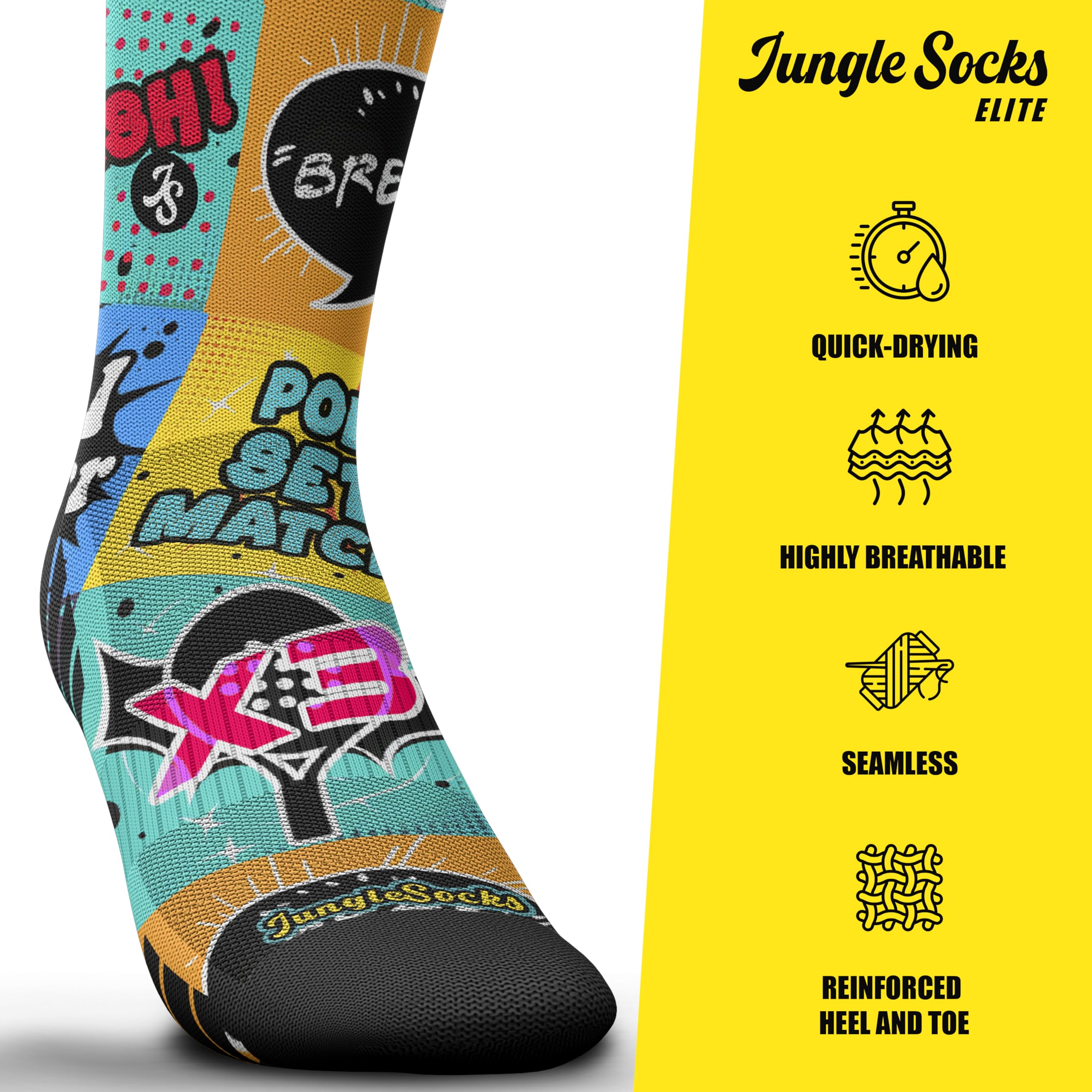 Jungle Socks Padel Series - Calcetines de Alto Rendimiento para Pádel, Transpirables, Compresivos y Reforzados.