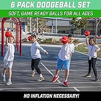 Vista 3 de GoSports Soft Skin Foam Playground Dodgeballs - Set of 6 Includes Mesh Carry Bag