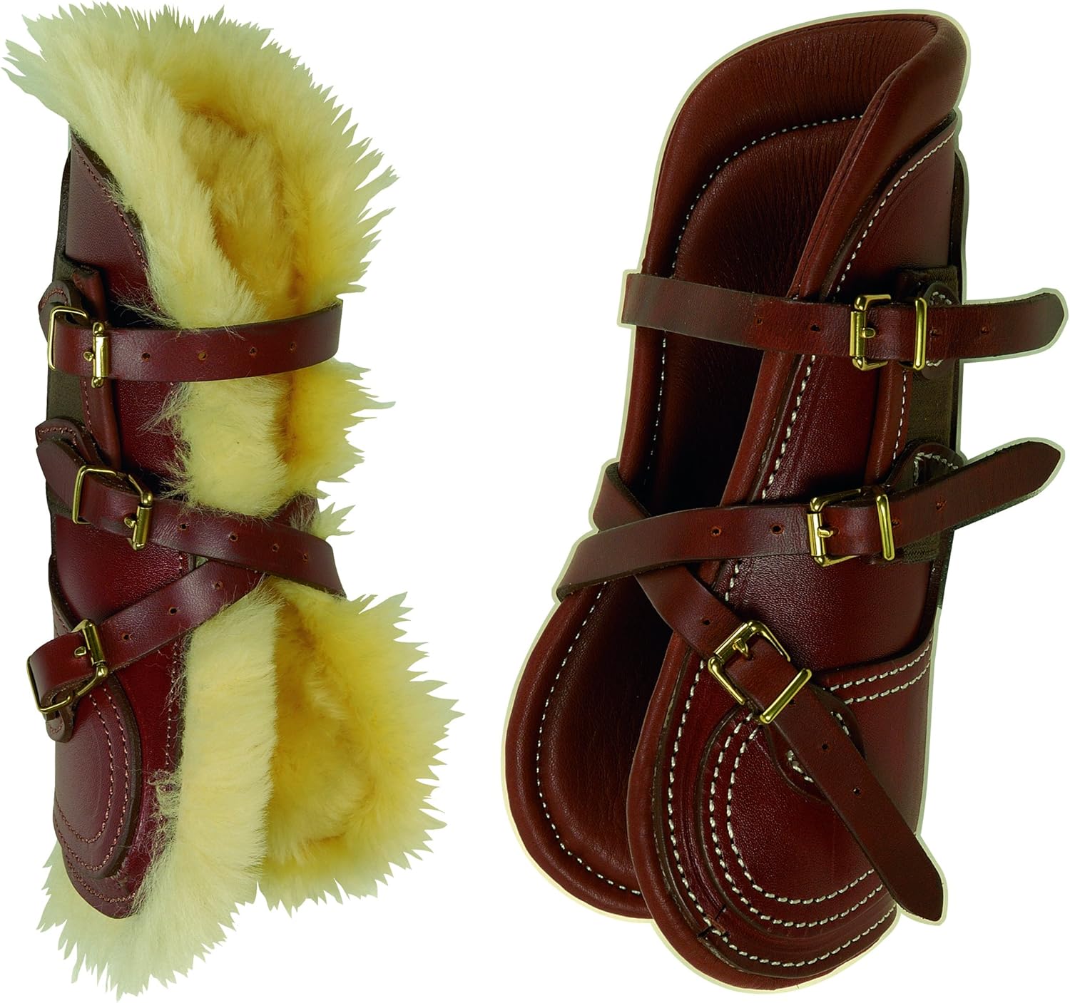 leather open front boots