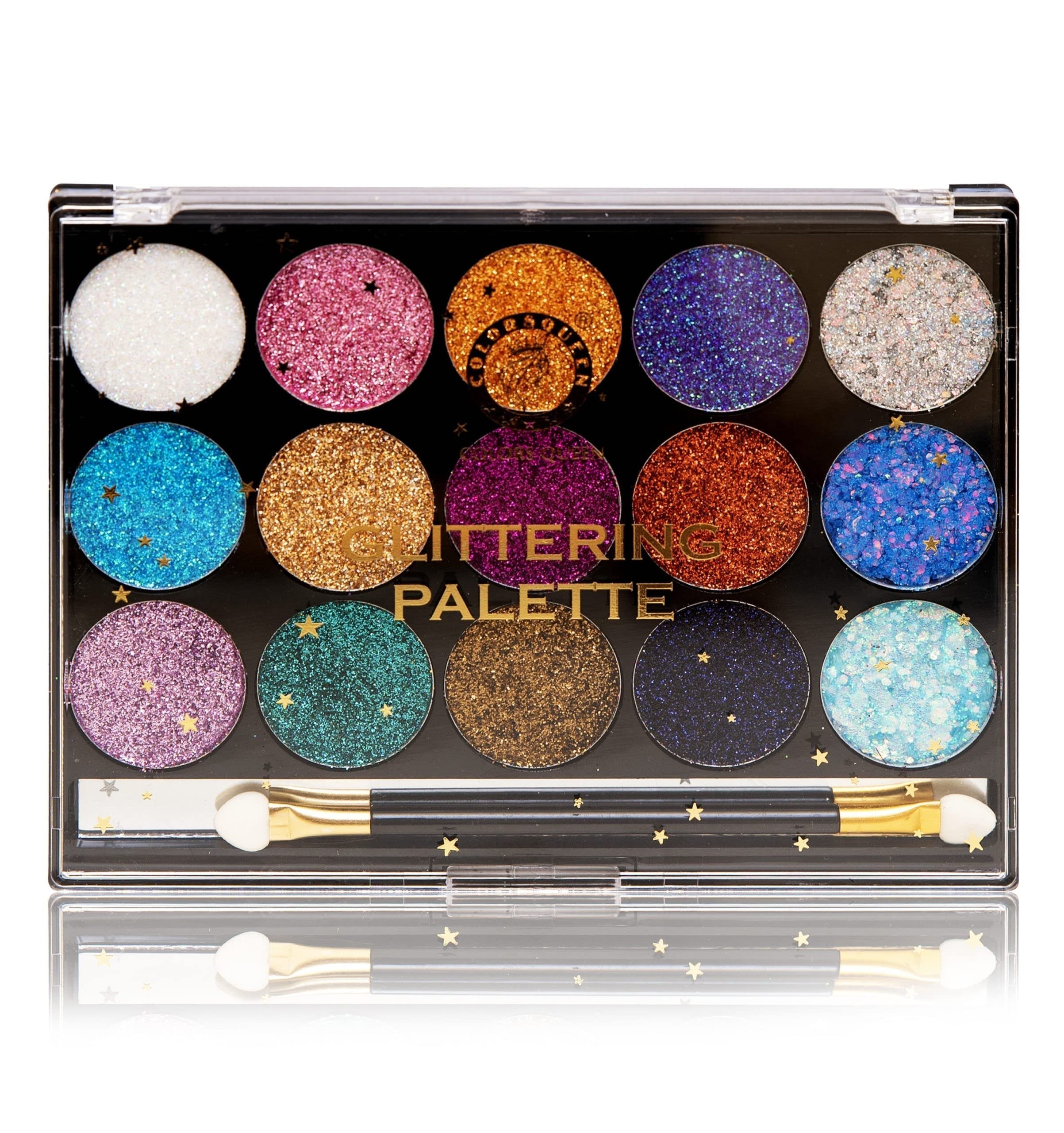 Colors QueenColor Glitter Make Up Palette, 15 GE 15 Palette 2, 1.0 count