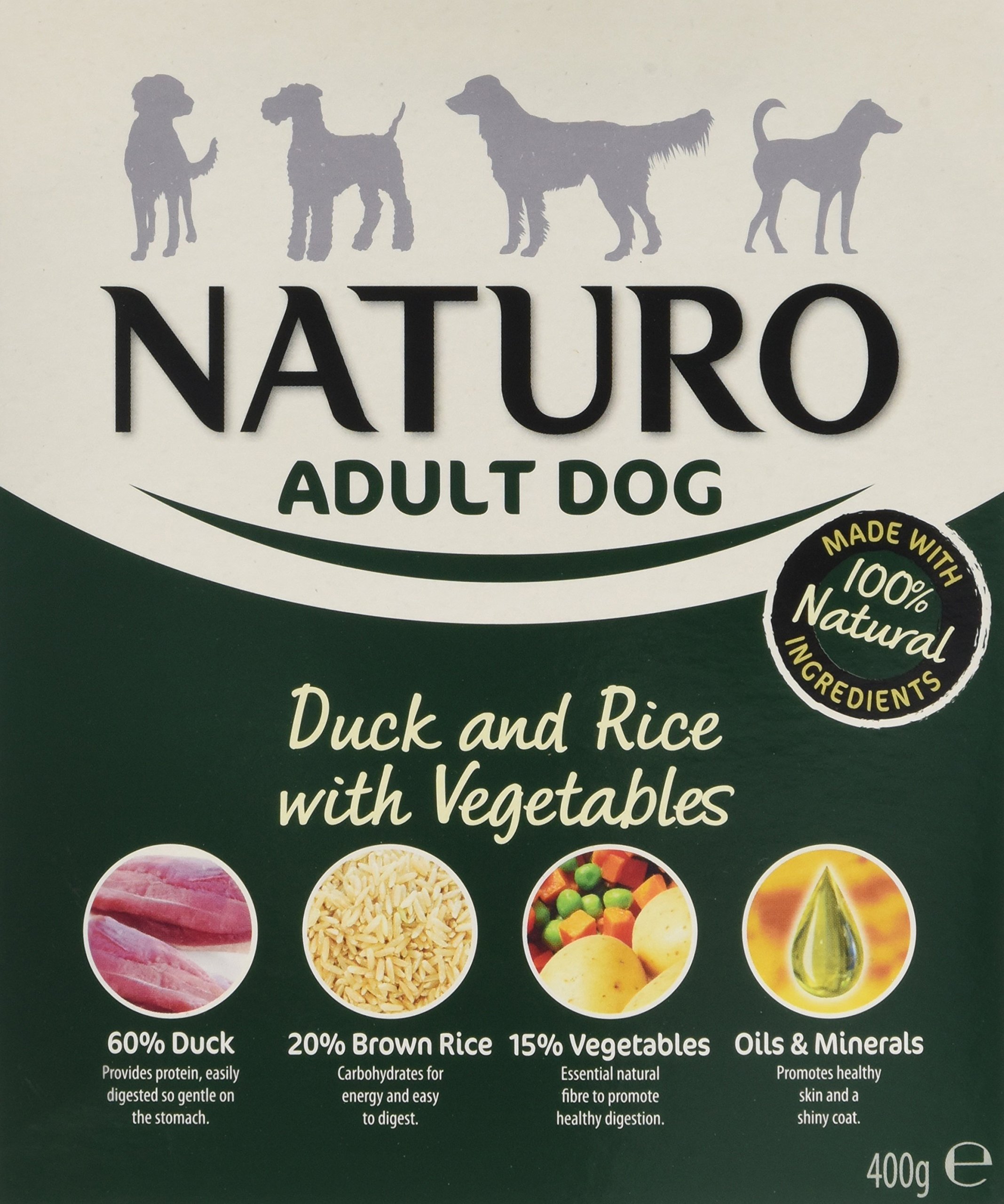 Naturo Wet Dog Food Adult Duck and Rice 400 g(pack of 10)