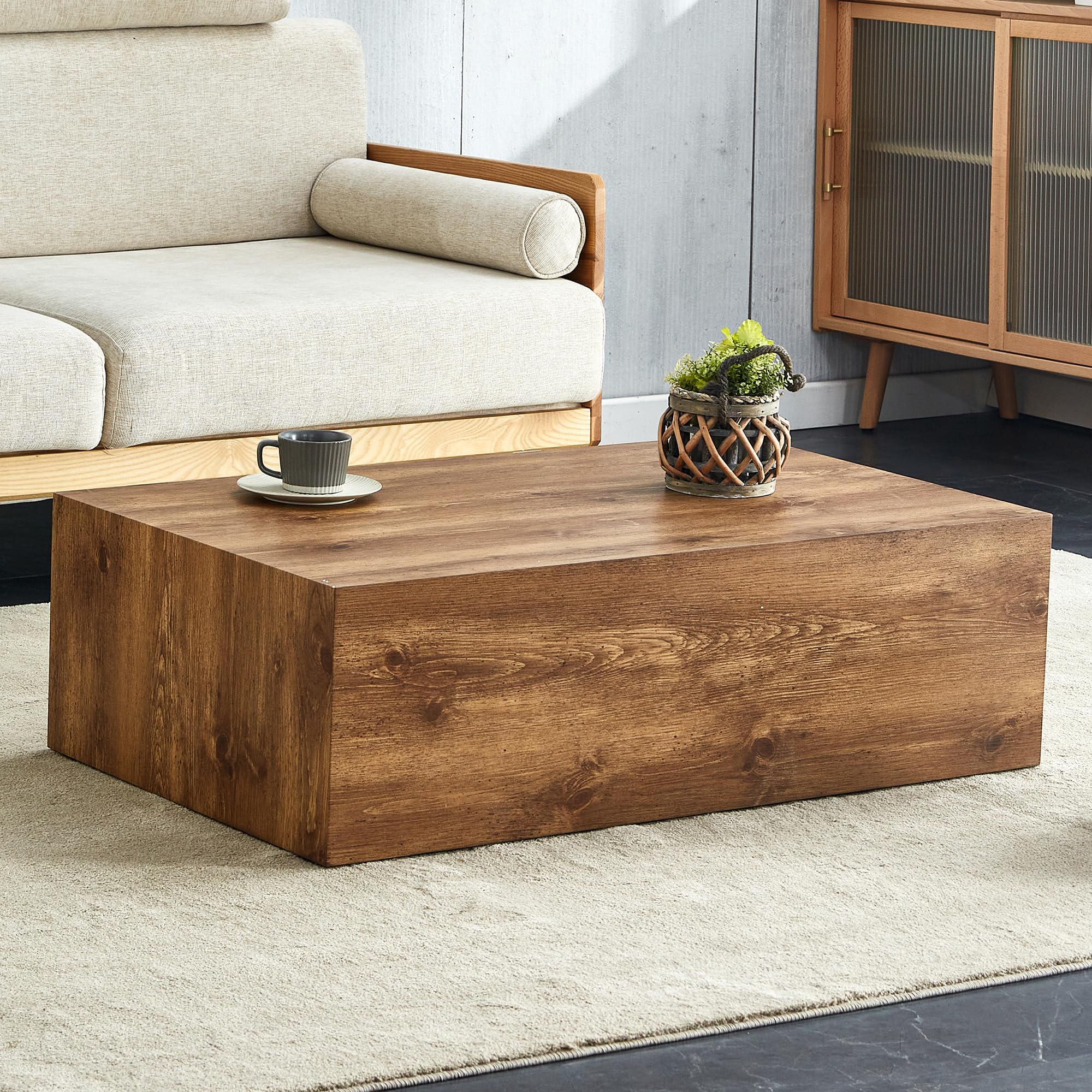 Wood Grain Coffee Table Wood Grain,Rectangle Wooden Center Table for Living Room,Contemporary Cocktail Table Center Table for Home,No Assembly Modern Living Room Table