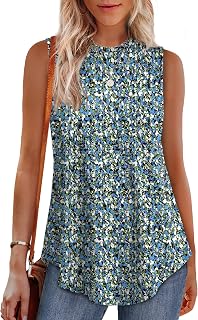 High Neck Tank Tops for Women Loose Fit Sleeveless Top Summer Clothes Womens Tunic Tops to Wear with Leggings