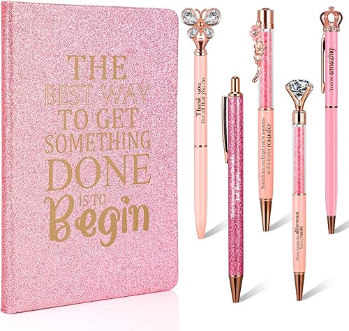 Diario de agradecimiento con bolígrafo de metal para compañeros de trabajo, regalos inspiradores, cuadernos motivacionales para empleados,