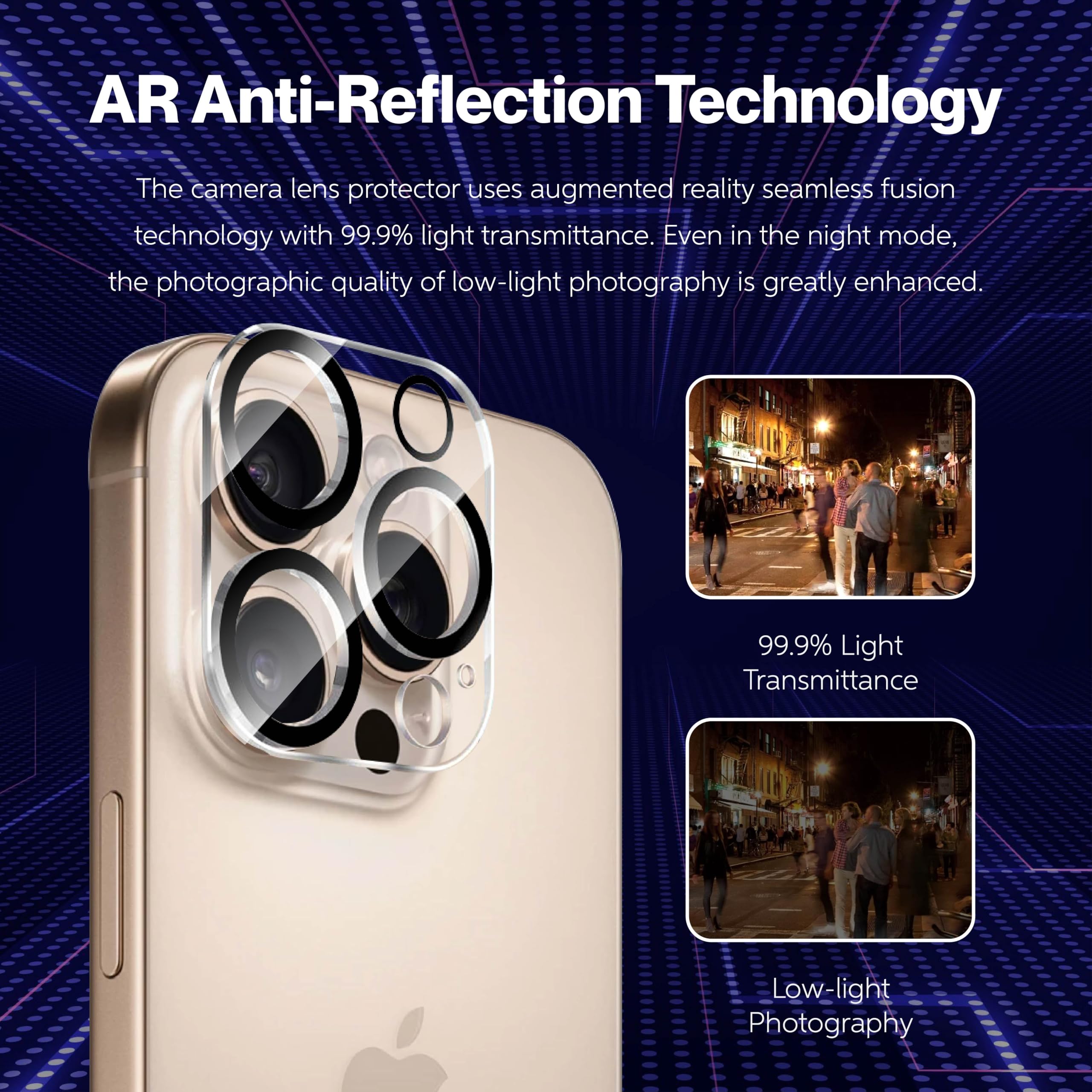 5 Protezioni Per Fotocamera IPhone 16 Pro E Pro Max | Vetro Temperato 9H HD Per Obiettivo [Supporto A Vita]