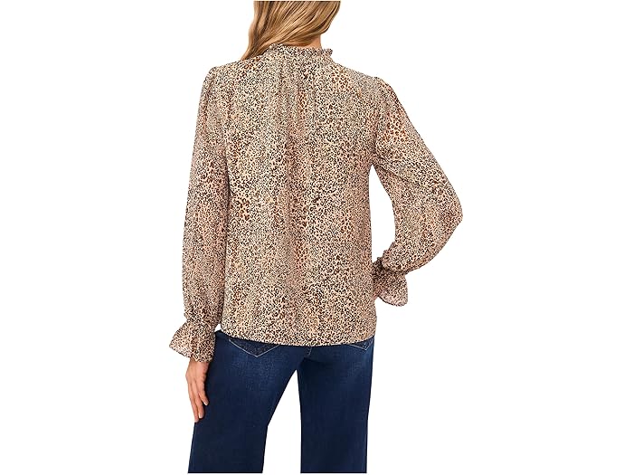 Long Sleeve Leopard Ruffled Top - Image 2