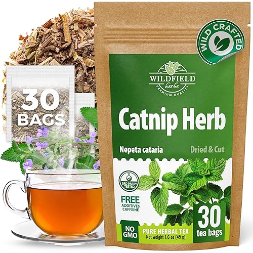 30 bolsas de té de hierba gatera con hierba gatera (Nepeta L.)  30 unidades bolsas de 0.05 oz (1.5 g) de hojas de hierba gatera Hierba Gatera