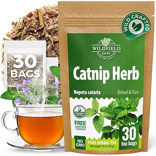 30 Bags Catnip Tea Catnip Herb Tea (Nepeta L.) - 30 Count 1.5g Bags Cat Nip Leaf Herb Hierba Gatera