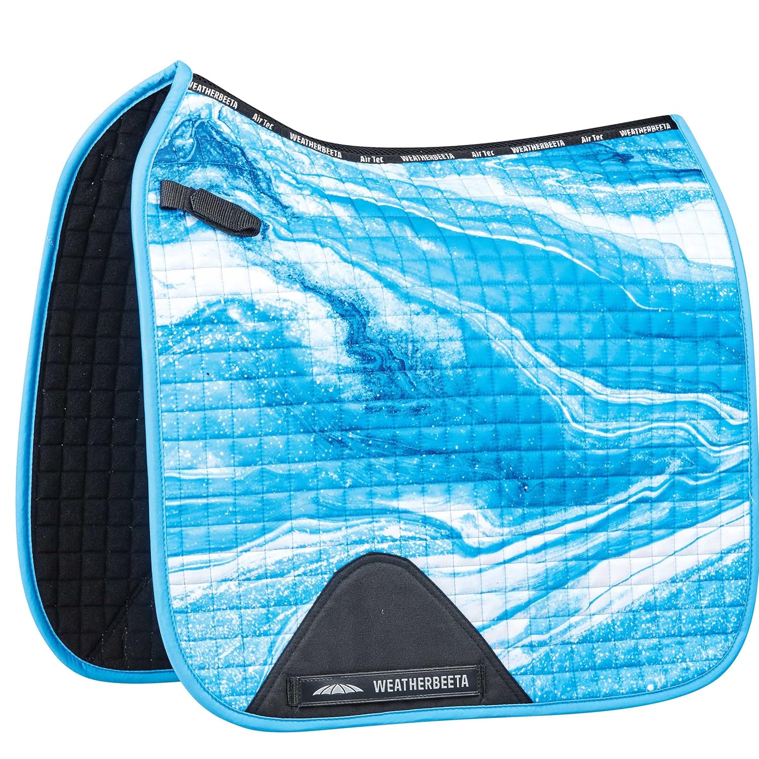 WeatherBeeta Prime Marble Dressage Saddle Pad, Blue Swirl Marble Print, Full