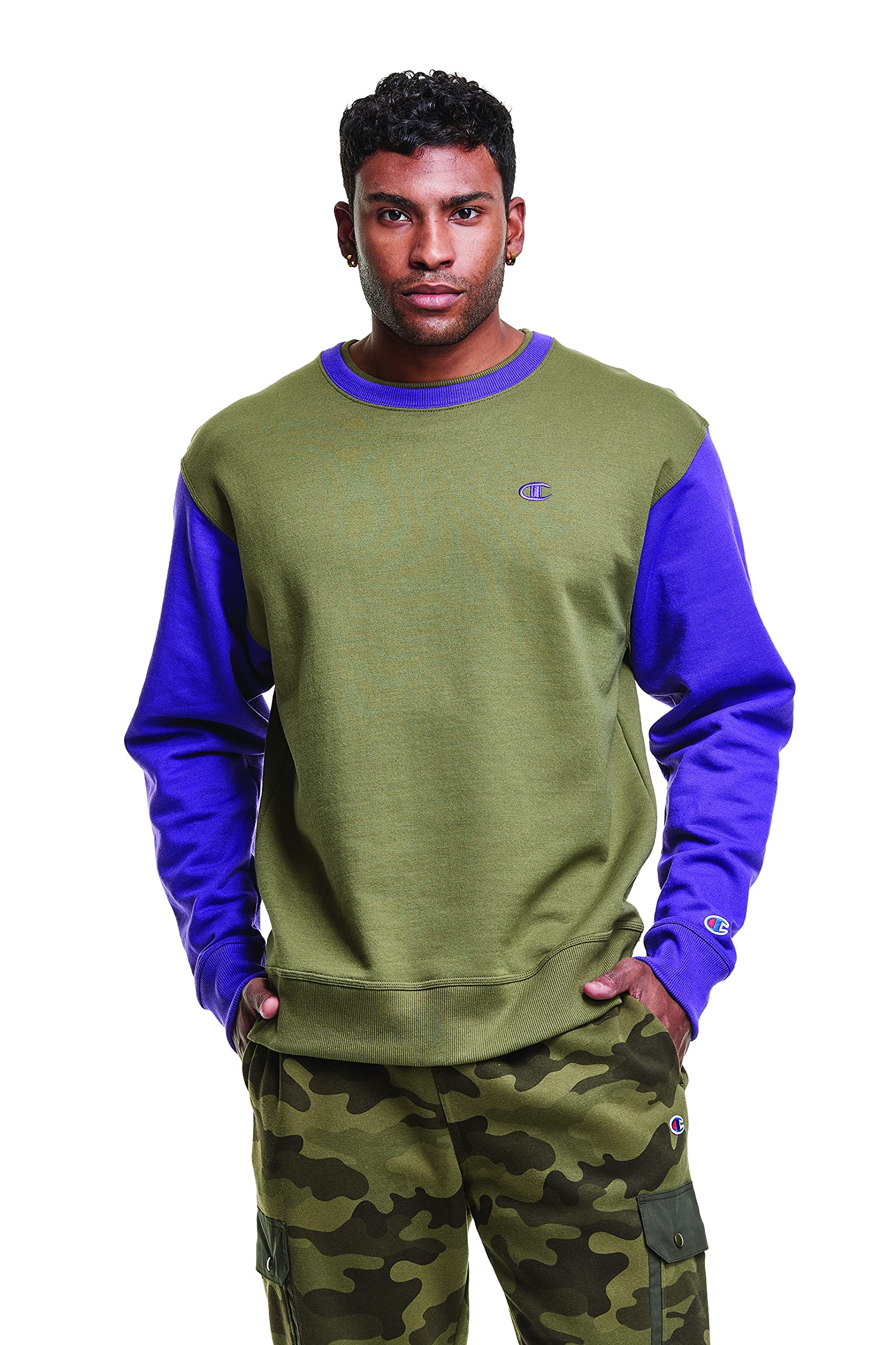 Championmens Powerblend Double Collar Crew Shirt