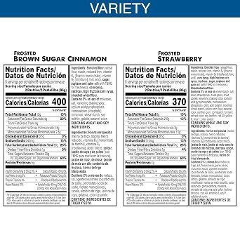 Pop-Tarts Toaster Pastries, Breakfast Foods, Kids Snacks, Value Pack, Frosted Brown Sugar Cinnamon & Frosted Strawberry Variety Pack, 27oz Box (32 Pop-Tarts)