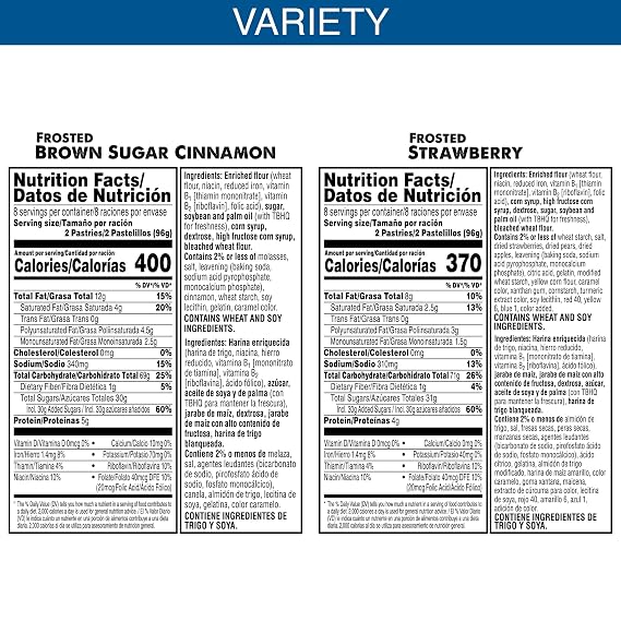 Pop-Tarts Toaster Pastries, Breakfast Foods, Kids Snacks, Value Pack, Frosted Brown Sugar Cinnamon & Frosted Strawberry Variety Pack, 27oz Box (32 Pop-Tarts)