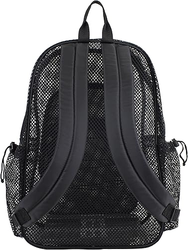 Miniatura 5 de Eastsport Mochila de malla semitransparente XL con cómodas correas acolchadas y elástico ajustable, Negro -, Mochilas Daypack