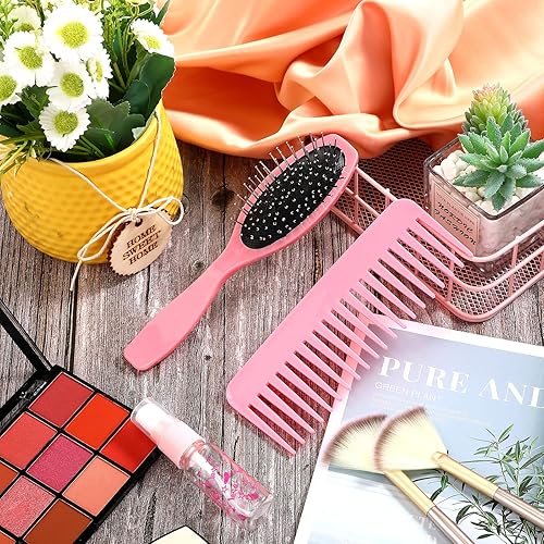 Miniatura 3 de Juego de 3 cepillos de pelo de muñeca, cepillos de peluca, alambre para el cuidado del cabello, juego de cepillo y peine de plástico para muñeca con