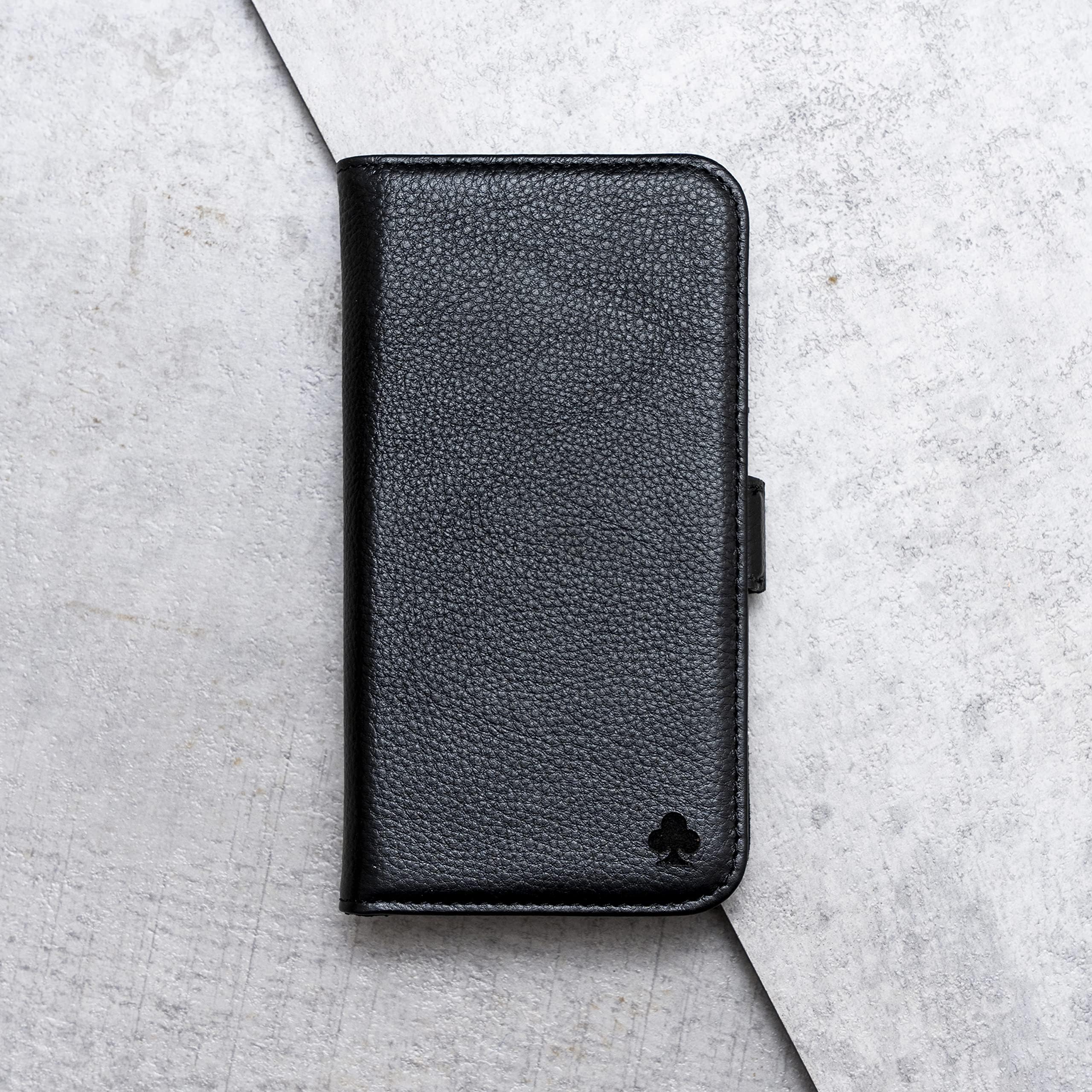 Porter Riley – Custodia per Samsung Galaxy A56. Custodia/Flip/Cover/Supporto/in Vera Pelle Sottile di Prima qualità. (Marrone Cioccolato) (Nero Puro)