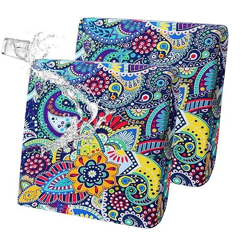 FORCHEER Waterproof Patio Cushion Covers, Boho Printed Stretch Outdoor Cushion