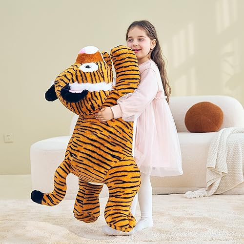 Miniatura 7 de IKASA Juguete de Peluche de Animal Tigre Gigante, Juguetes Suaves Grandes Lindos Jumbo de 30", Peluche Enorme de Gran Tamaño Mullido Gordo