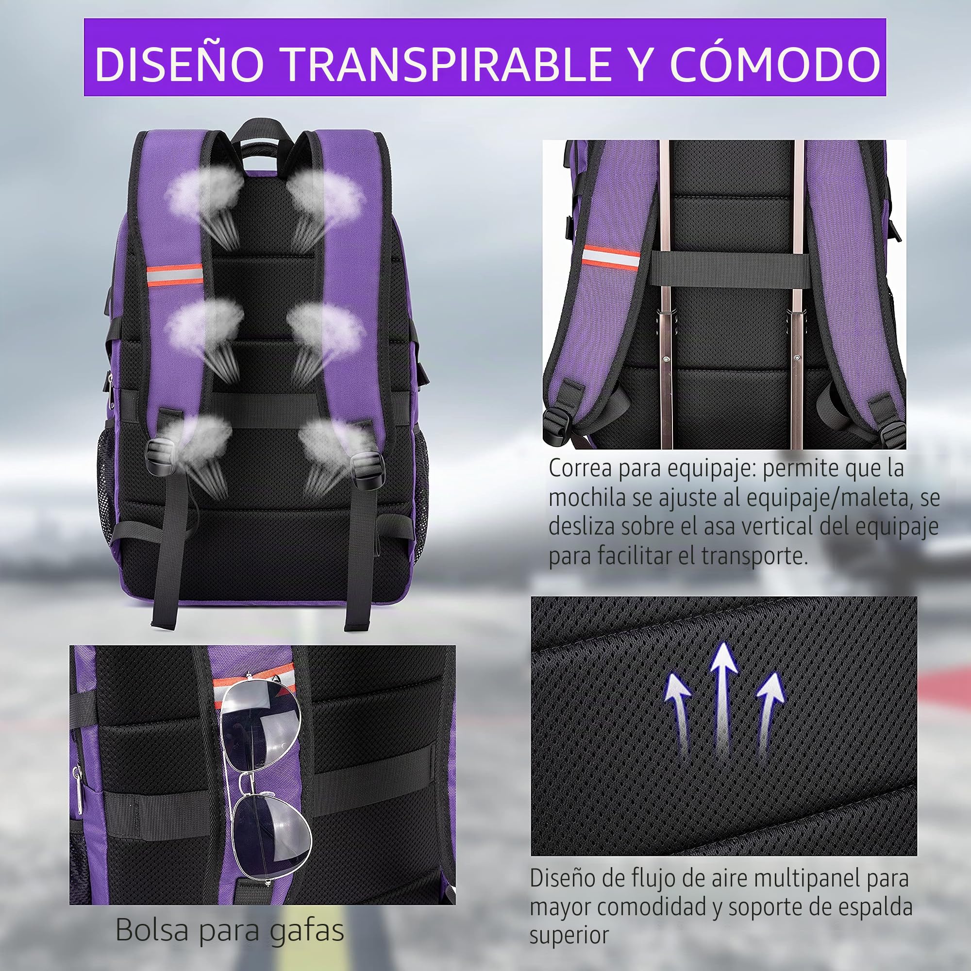 Mochila RFID antirrobo, Mochila Escolar para Notebook, Mochila Escolar Juvenil, Mochila Impermeable con Puerto de Carga USB, Mochila de Viaje de Negocios para Hombres y Mujeres