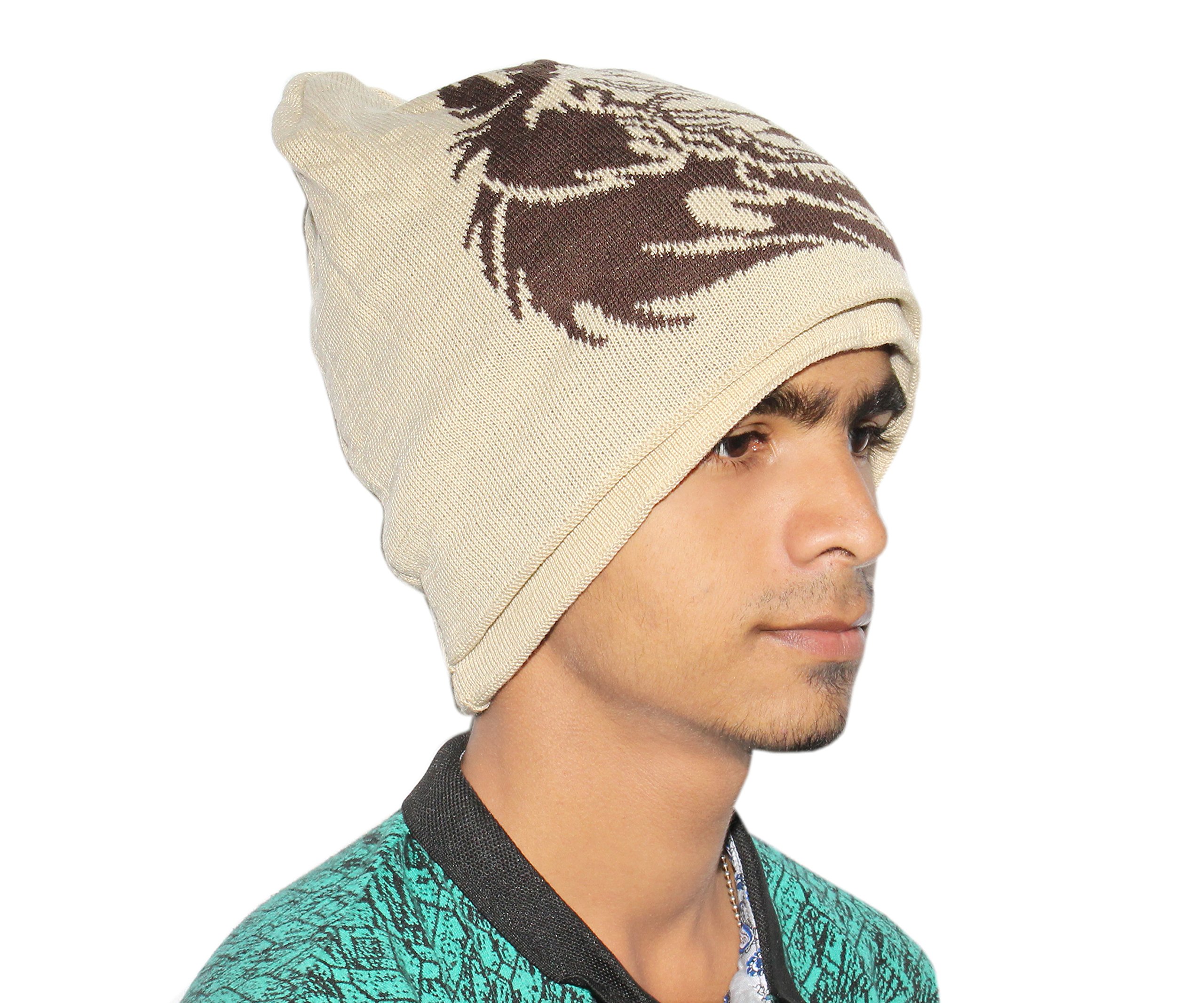 GoodluckCloud Printed Woolen-Blend Toque Cap Multicolour