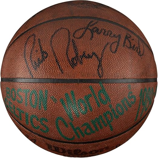 1981 Finals Game Winning Game Used Signed Basketball Boston