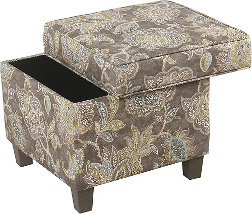 Miniatura 93 de HomePop Decoración del hogar | K7342-F2236 | Otomana clásica cuadrada de almacenamiento con tapa abatible | Otomana con almacenamiento para sala de