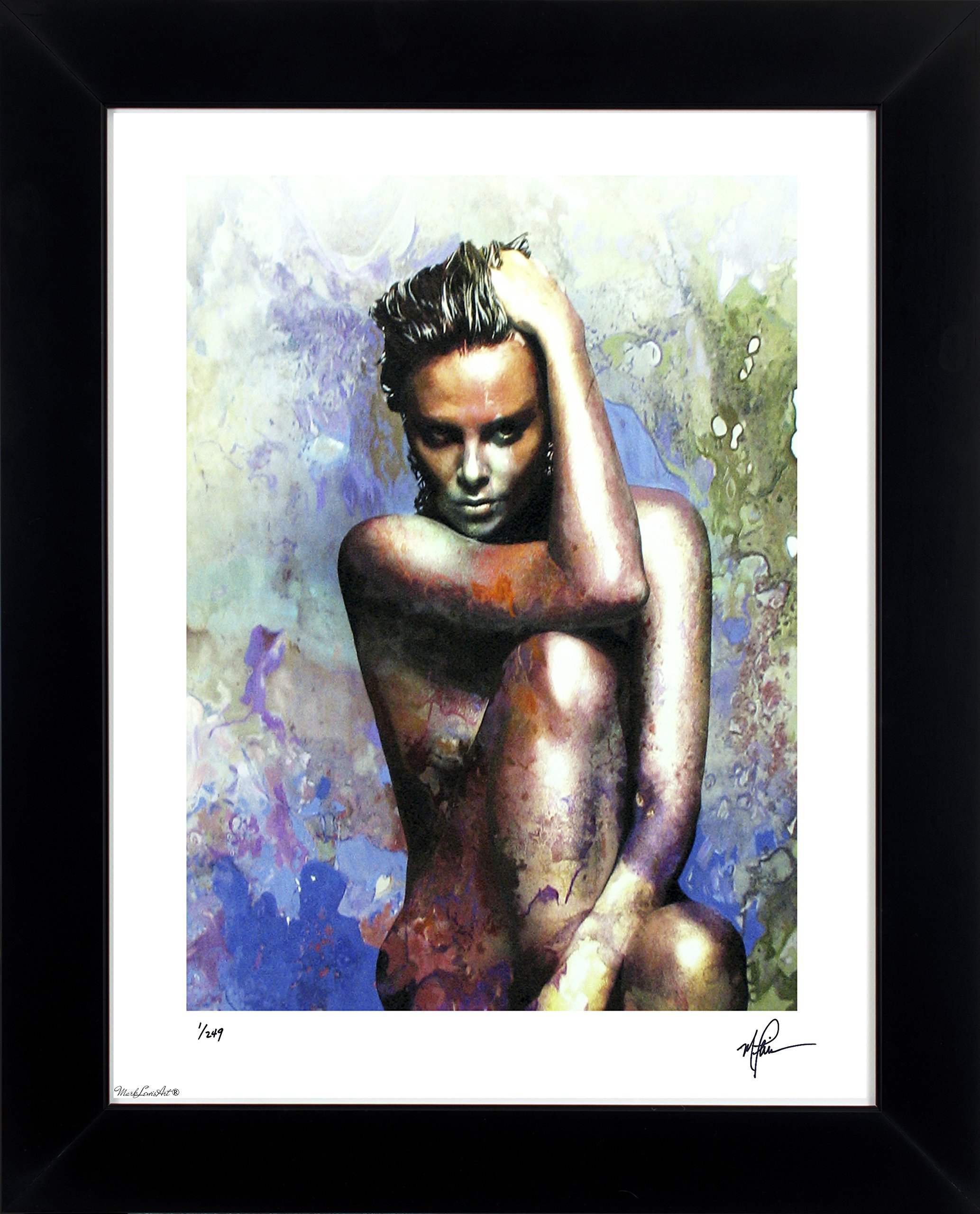 Charlize Theron Blue Daze 2 Pop Art L E Giclee Art Print by Mark Lewis