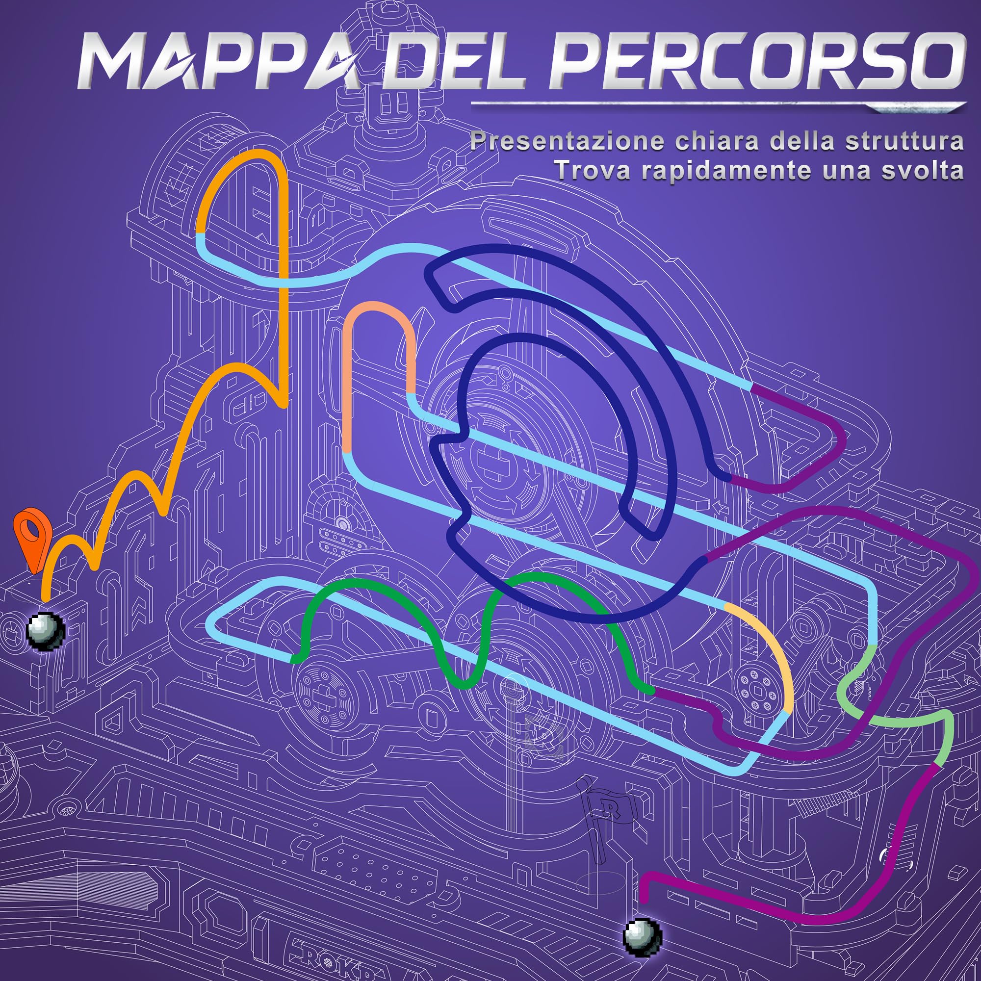ROKR Puzzle 3D in Legno Gear Ball Challenge,EGC01 | Pista Biglie Modellismo da Costruire per Adulti,Regali Fai Da Te per Uomini e Bambini