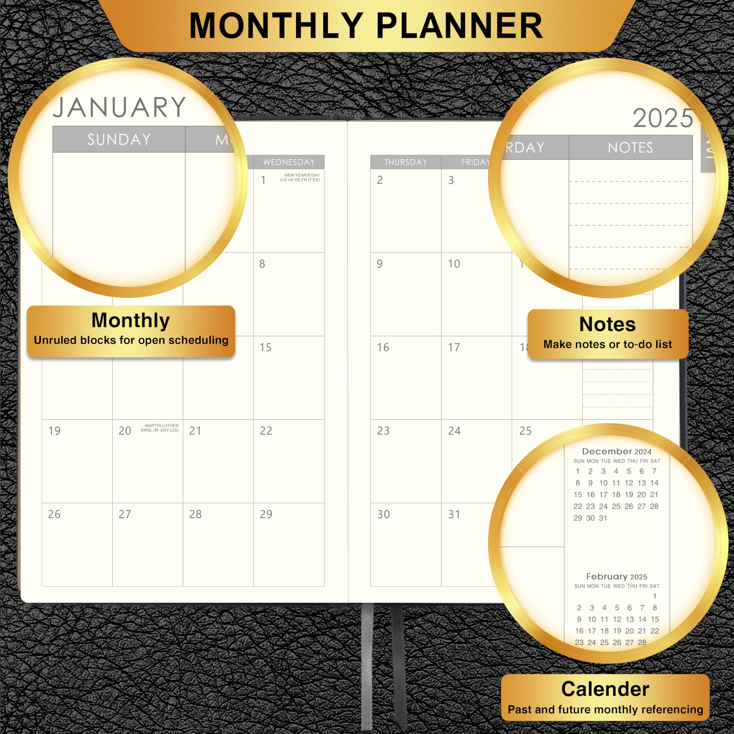 Snapklik.com : 2025 Planner - 2025 Weekly Monthly Planner, January 2025 ...